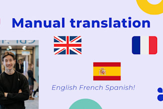 manually translate legal documents in english, french and spanish