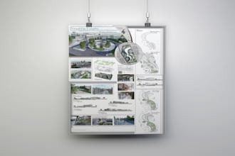 design professional architecture poster and presentation in photoshop