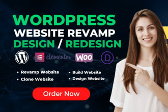 revamp design redesign, make premium wordpress website with elementor pro expert