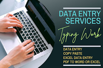 convert pdf to excel and word typing work