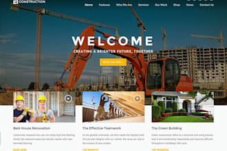 create a professional wordpress construction  website