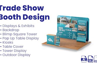 design trade show booth and backdrop for exhibition