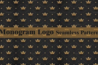 create a monogram seamless pattern design