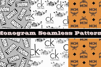 create monogram seamless pattern from your logo