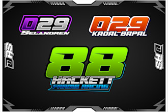 create simple and minimalist racing numbers