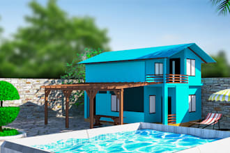 design your 3d landscape,backyard,room,shops etc with render