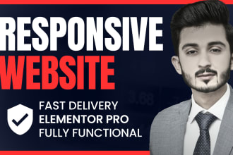 build responsive wordpress website design or landing page with elementor pro