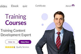 provide course content, presentation for your training and workshop