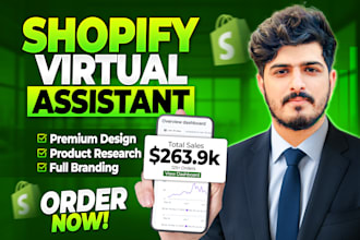 be your shopify virtual assistant, branded shopify dropshipping store design