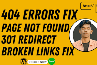 404 error fix and 301 redirect services