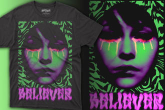 design psychedelic and punk aesthetics, original large art