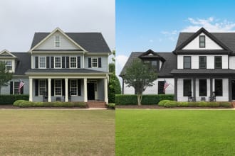 any photoshop work or color material edit house exterior interior editing