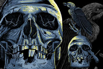 draw you a skeleton and skull design