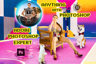 do expert adobe photoshop editing and merge photo