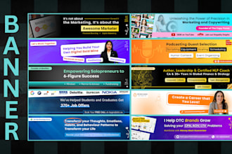 design amazing banner for linkedin, youtube, facebook