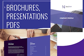 create company presentations and brochures
