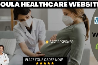design a functional doula website, medical healthcare, clinic with elementor