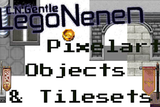 create your digital 2d pixel art tilesets and objects request