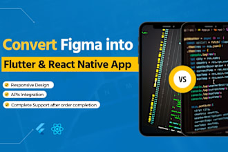 convert figma and adobe xd design into flutter and react native mobile app code