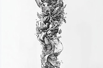 create tattoo design, professional sleeve tatto with free mockup