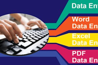 do data entry excel, word, database editing