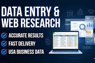 do local USA business data entry and web research with accurate results and fast