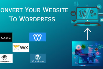 convert clone or transfer wix, weebly, webflow, squarespace to wordpress website