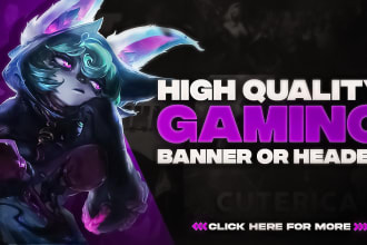 design awesome gaming youtube,twitch,twitter or facebook banner or header