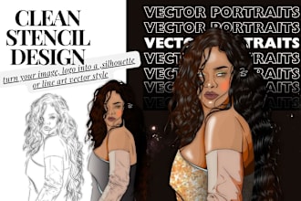 do vector portraits, stencil and silhouette