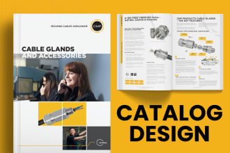 do an industrial product catalog design and magazine layout