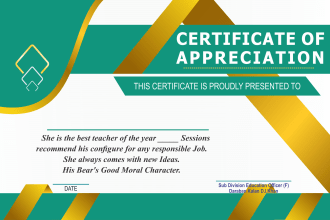 make any kind of certificate, appreciation certificate