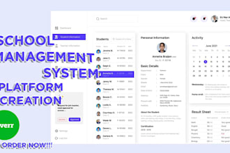 develop school management system app and web solution