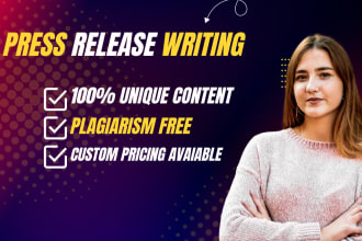 provide professional press release writing on any topic