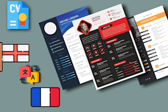 write or translate your CV or resume into english, french or german