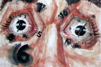 do an illustration in pencil, watercolor or acrylic and send file by email