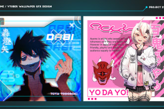 design gfx vtuber or anime image for wallpaper or thumbnail