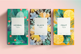 design tea packaging, tea label and tea box designs