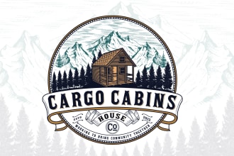 do vintage retro logo design with hand drawn illustration