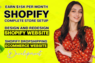 build set up shopify online store, design shopify ecommerce website development