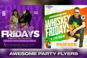 create birthda, dj, concert, night club, event party flyers