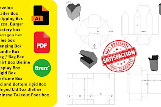 create dieline or die cut line for box packaging design