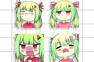 make a custom chibi emotes for twitch , discord , other