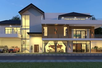 do 3d exterior realistic rendering