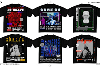 create premium streetwear design for your clothing merch brand in 24 hours