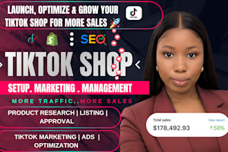 setup tiktok shop, shopify integration and tiktok dropshipping marketing