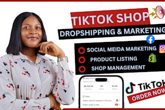 be your tiktok shop manager setup tik tok ecommerce dropshipping ads marketing