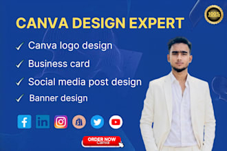 create a canva logo design and social media cover photo design and canva branded