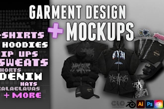 create a shirt, hoodie, zip up, or other garment mock up