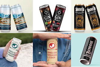 create label design for beer, beverage, can, drinks or juice