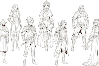 create unique character concept arts